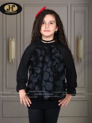 شومیز حریر گل برجسته با آستر لاکرا کش